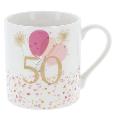 Image of Shudehill Giftware Rush Blossom 50th Birthday Mug Ceramic