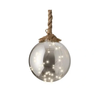 Image of Kaemingk Everlands Christmas Tree Glass Ball with Warm White LEDs 14cm