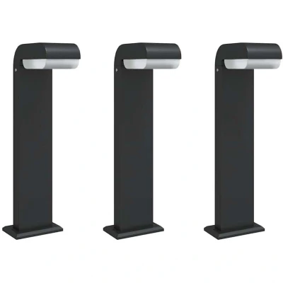 Image of vidaXL Outdoor Floor Lamps 3pcs Black 50 cm Die cast Aluminium