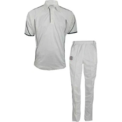 Image of ND Cricket Sports Playing Kit Trousers Shirt Whites Flannels Match Pants Boys Mens (X Large)
