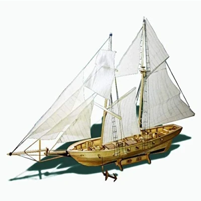 Image of CAZARU Watercraft Model Building Kits Ship Boat Kit Assembling Wooden Sailboat Sailing Assembled DIY for Deco