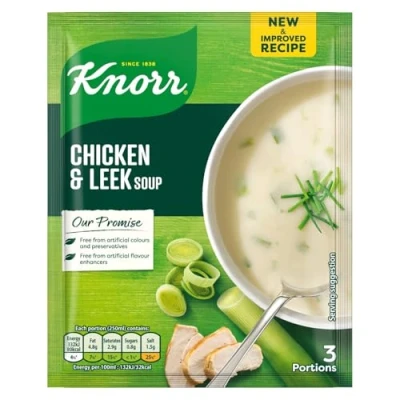 Image of Knorr Chicken &amp; Leek Packet Soup Mix, 50g, Pack of 3, Irish recipe