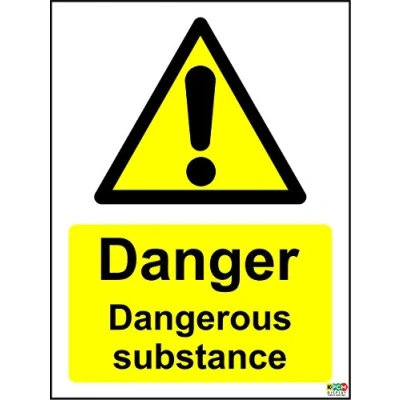 Image of Warning Dangerous substance safety sign 1.2mm rigid plastic 300mm x 200mm