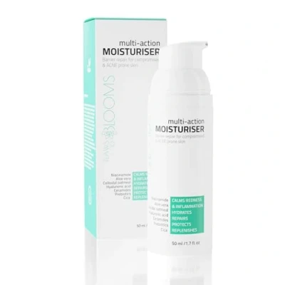 Image of Face Moisturiser, Acne Cream with Niacinamide &amp; Ceramides, Non Comedogenic Moisturizer, Skin Barrier Repair for Redness Dryness, Hydrating Dry Oily Skin, Flaws to Blooms