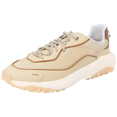 Image of HUGO GO1ST Trainers, Men&#039;s, Size: 7, Medium beige Imitation leather/ textile