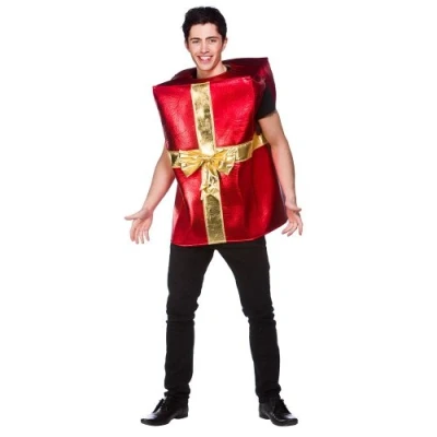 Image of Wicked Costumes Adult Christmas Parcel Fancy Dress Costume Red