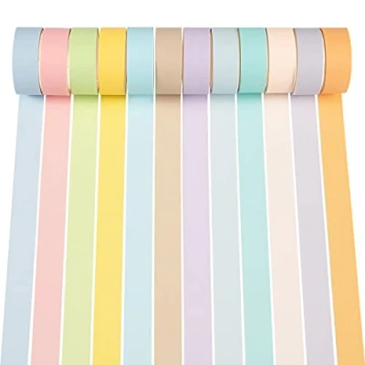 Image of YUBX Washi Tape Pastel 15mm Wide Masking Decorative for DIY Crafts, Bullet Journals, Planners, Scrapbooking, Wrapping