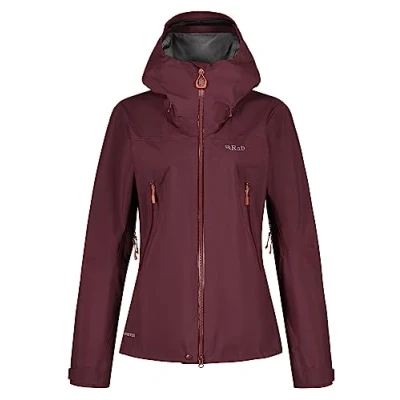 Image of Rab Women&#039;s Kangri GTX Waterproof Breathable GORE TEX Jacket for Trekking, Climbing, &amp; Mountaineering Deep Heather 10