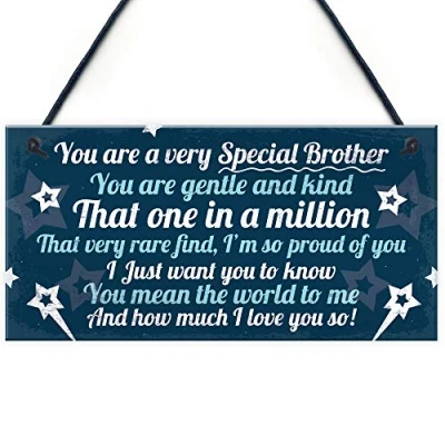 Image of RED OCEAN Birthday Christmas Brother Gifts From Sister Hanging Family Plaque Special Keepsake