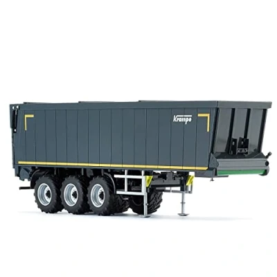 Image of WIKING 077658 Krampe SB II 30/1070 Conveyor Belt Trailer, Model, 1:32, Metal/Plastic, For Ages 14+, Multiple Features, Moving Tailgate, Telescopic Supports, Grey