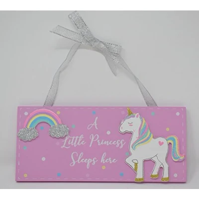 Image of Unicorn Magic, A Little Princess Sleeps Here Magic Plaque