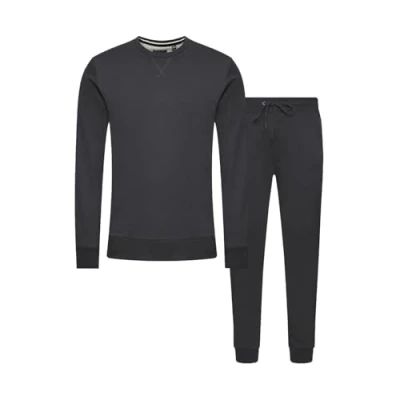 Image of Brave Soul Blank Tracksuit Sweatshirt &amp; Joggers Set Charcoal Medium