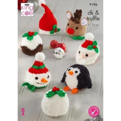 Image of King Cole DK &amp; Truffle Knitting Pattern 9196 Christmas Candy Covers