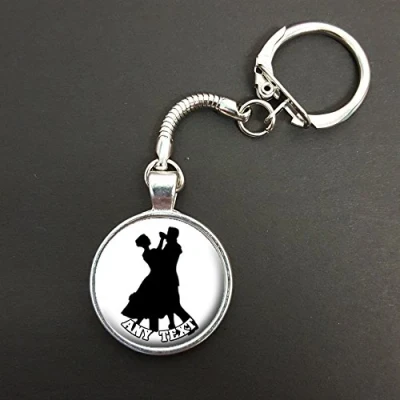 Image of Ballroom Dancing Personalised Pendant On A Snake Keyring Gift N13W