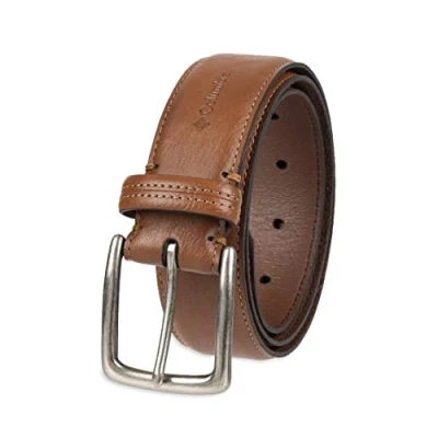 Image of Columbia Men’s Trinity Logo Everyday Casual Dress Belt, Regular and Big Tall Sizing, Tan, 38