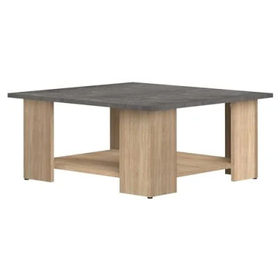 Image of Symbiosis Square Coffee Table Lounge, Melamine/Oak/Concrete, 67 x 30.5 cm
