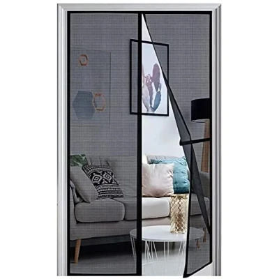 Image of Panngu Magnetic Fly Screen Door 100 x 210 Black, Bugs Out with Doors Curtain, Heavy Duty Screens Nets Keeping Flies Bug