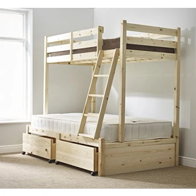 Image of STRICTLY BEDS&amp;BUNKS Duchess Three Sleeper Bunk Bed with Underbed Storage, 4ft 6 Double