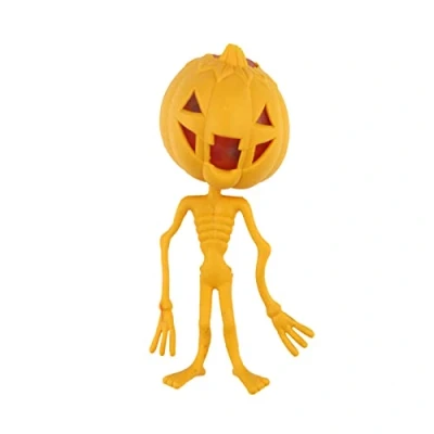 Image of HENBRANDT Squeeze Beadz Pumpkin Skeleton Halloween Party Bag Toy (Brown, Pack of 1)