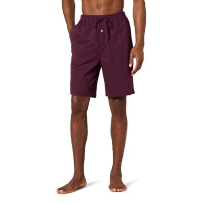 Image of Amazon Essentials Men&#039;s 23 cm Knitted Pyjama Shorts (Available in Big &amp; Tall), Burgundy, M