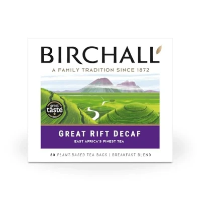 Image of Birchall Great Rift Decaf Blend Tea Bags a Perfectly Balanced and Soothing Infusion for Calm Moment, 4 Boxes of 80 Plant Based Prism