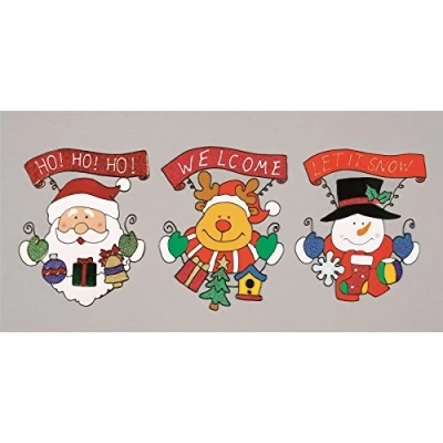 Image of Premier Decorations 1 x 26cm GLITTER Christmas CHARACTER Lovely Festive WINDOW CLING, Selected at random!