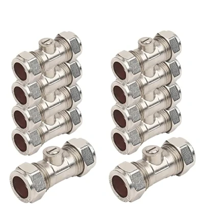 Image of 10 x 15mm Isolation Valves Chrome WRAS Approved Reeds