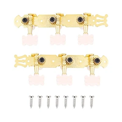 Image of Dilwe Guitar Tuning Pegs, 3L3R Classical String Pegs Tuners Machine Heads, Gold Acoustic Accessories