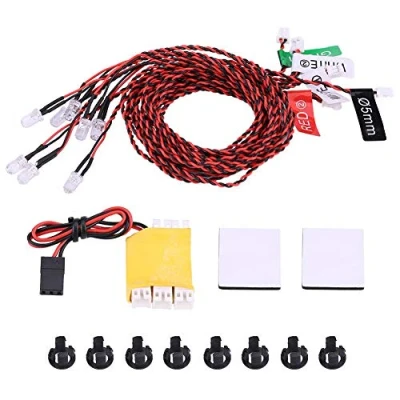 Image of Drfeify RC Flashing Lamp, Aircraft 8 LED Simulation Lights Accessory for Helicopter