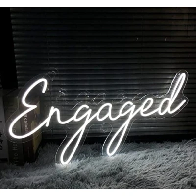 Image of DYJD Custom Party Neon Sign Flex Led Text Light Wedding Sign,Engaged