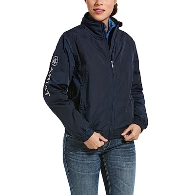 Image of ARIAT Womens Stable Coat Jacket Navy Lightweight Waterproof Sprayproof Size L