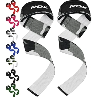 Image of RDX Weight Lifting Straps Deadlifting Powerlifting, 5MM Neoprene Wrist Support, Anti Slip 60CM Hand Bar Grip, Heavy Duty Bodybuilding Weightlifting Workout, Soft Cotton, Strength Training Gym Fitness