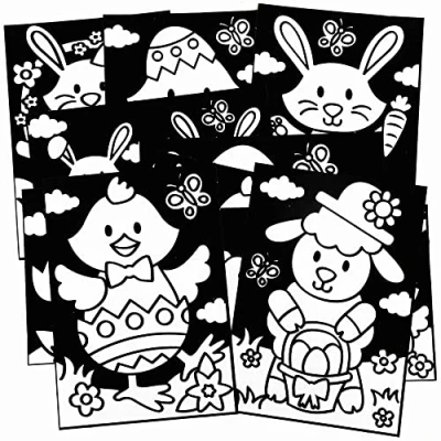 Image of Baker Ross Easter Fuzzy Art Pictures Pack of 10, Felt Sets for Children (FC627)