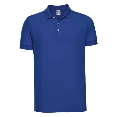 Image of Russell Athletic Mens Pique Stretch Polo Shirt (Bright Royal Blue) Navy/Blue Size Large