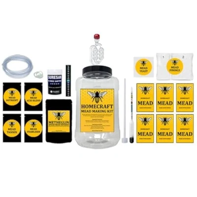 Image of Harris Homecraft Mead Making Kit Traditional Honey Wine Complete Starter Makes 6 Bottles 4.5L Homebrew Meadmaking Beginners Set