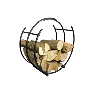 Image of Garden Pride Log Holder/Firewood Rack Ideal for carrying and storing logs it&#039;s an essential fireplace accessory Circle Design