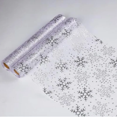 Image of 2 Pcs Christmas Snowfalke Silver Table Runner 108 Inch X2 Sparkly Metallic Foil Runners Decorations Glitter for Winter Festival Holiday Home Party Seasonal by Snowkingdom