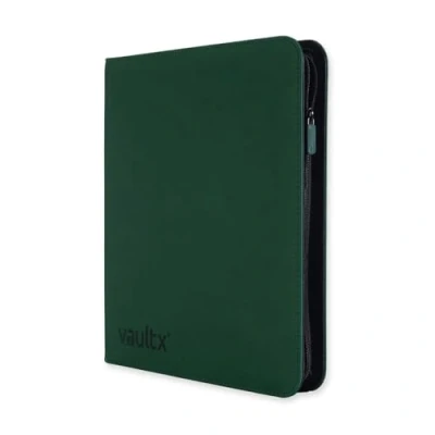 Image of Vault X 12 XL Pocket Trading Card Zip Binder 624 cards, Premium Exo Tec Album Material, 26 Side Loading Pages, Folder for Collectible Games, Sports, TCG (Green)