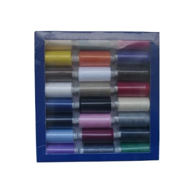 Image of SPUN POLYESTER SEWING MACHINE THREAD MOON PACK OF ASSORTED/MIXED COLOURS 24 x 1000YD 120s (REGULAR COLOURS)