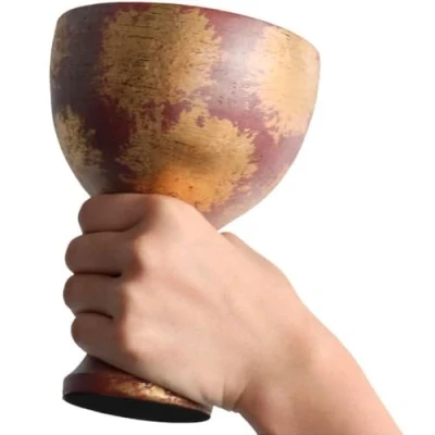 Image of Indiana Jones Holy Grail Cup Golden Chalice 1:1 Resin Replica,Indiana Movie Prop Collection, for Fans