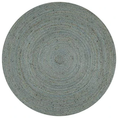 Image of vidaXL Handmade Jute Round Rug, Distinctive Braided Texture, Easy to Care, Olive Green, Perfect for Living Room and Lounge Area 120 cm Diameter