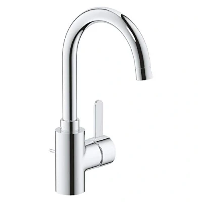 Image of GROHE Eurosmart Cosmopolitan Single Lever Basin Mixer with High Swivel Spout and Pop Up Waste Set, Chrome, 32830001