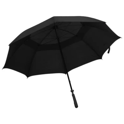 Image of vidaXL Black Umbrella 130cm Diameter Water Resistant Fabric with Fibreglass Frame Walking and Trekking Aid Outdoor Companion
