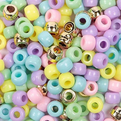 Image of Pony Bead Set Magic Unicorn Mix 200 Beads 9mm x 6mm