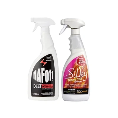Image of NAF Off Deet Power Performance, 1 x 750ml and SIlky Mane &amp; Tail D Tangler, Pack of 2