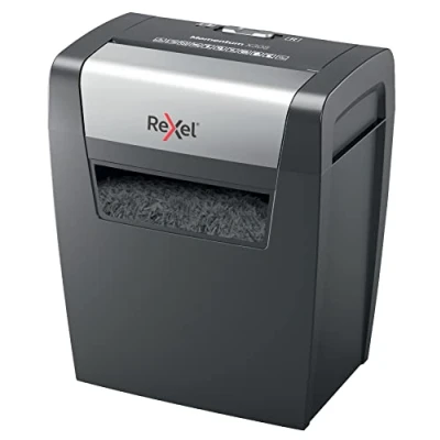 Image of Rexel Momentum X308 Cross Cut Paper Shredder, Shreds 9 8 Sheets (70 80 gsm), 15 Litre Bin, Heavy Duty, Black, 2104570