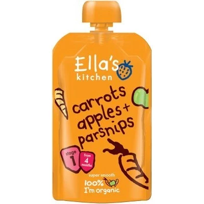 Image of Ella&#039;s Kitchen Stage 1 Baby Food Carrots Apples &amp; Parsnips 120g (Pack of 5)