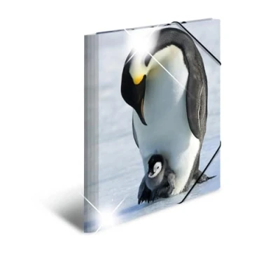 Image of HERMA Elastic Folder Animals with Penguins Motif, A3, Glossy Plastic, Inner Print, 1 Span