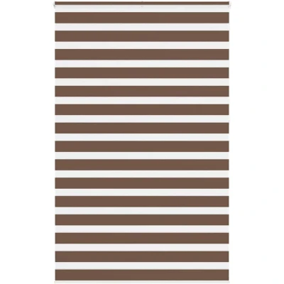 Image of vidaXL Zebra Blind Brown 145x230 cm Fabric Width 140.9 Polyester