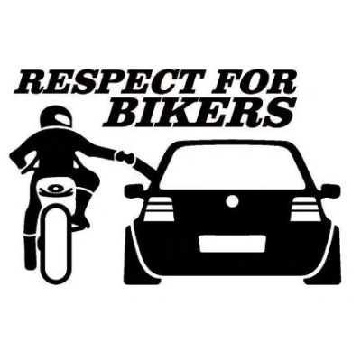 Image of PJ4U 14 x 9 CM Approx Respect For Bikers Car Bumper Sticker Vinyl Decal Black